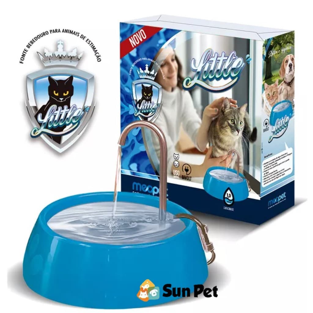 Fonte de Água Para Gatos Bebedouro Gato Pet Cães e Gatos 1 Litro Little Mecpet