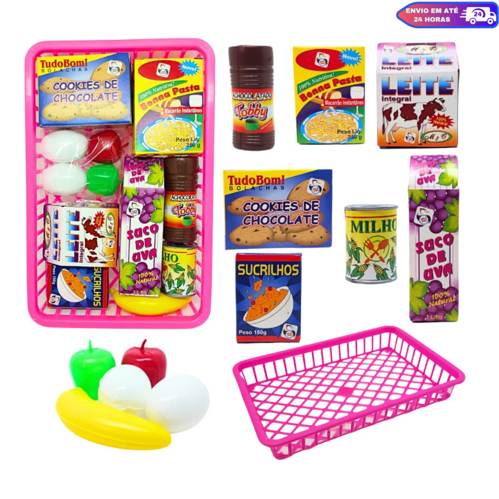 Mini Mercado Mercadinho Brinquedo Cozinha Infantil Menina Alimentos e Comidinhas