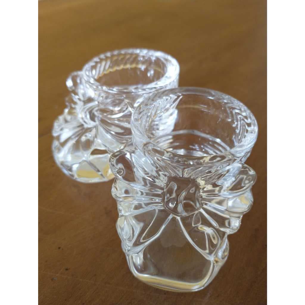 CASTIÇAL, Par de lindos sapatinhos em Cristal de Chumbo, Importados, Década 80/90,  4,5cm altura, ITEM DE COLEÇÃO,  USADOS, LER ANÚNCIO ABAIXO, PERFEITO estado de conservação, Acervo