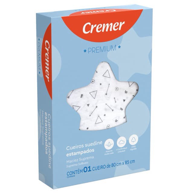 Cueiro Suedine Premium 100% algodão Cremer Maciez Suprema 80x85cm