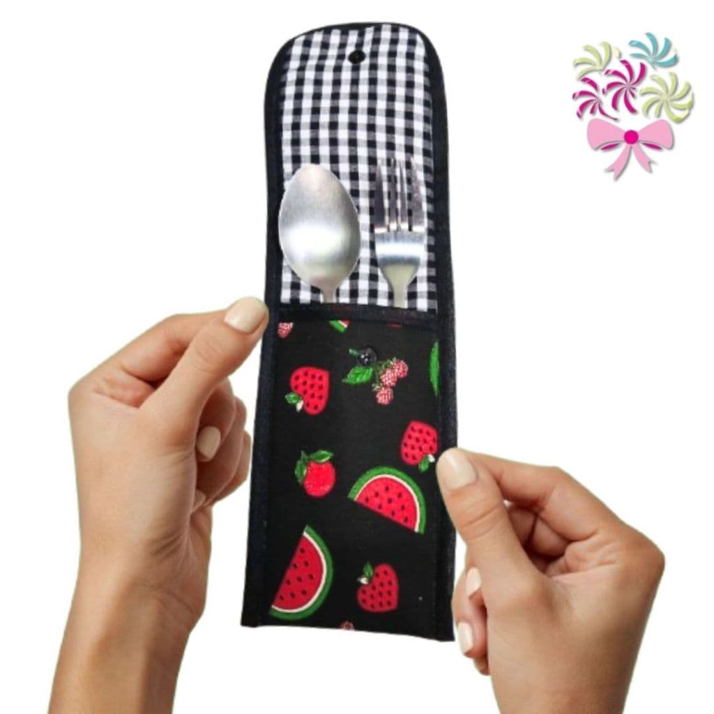 Porta Talher Organizador de Bolsa para Talheres em Tecido