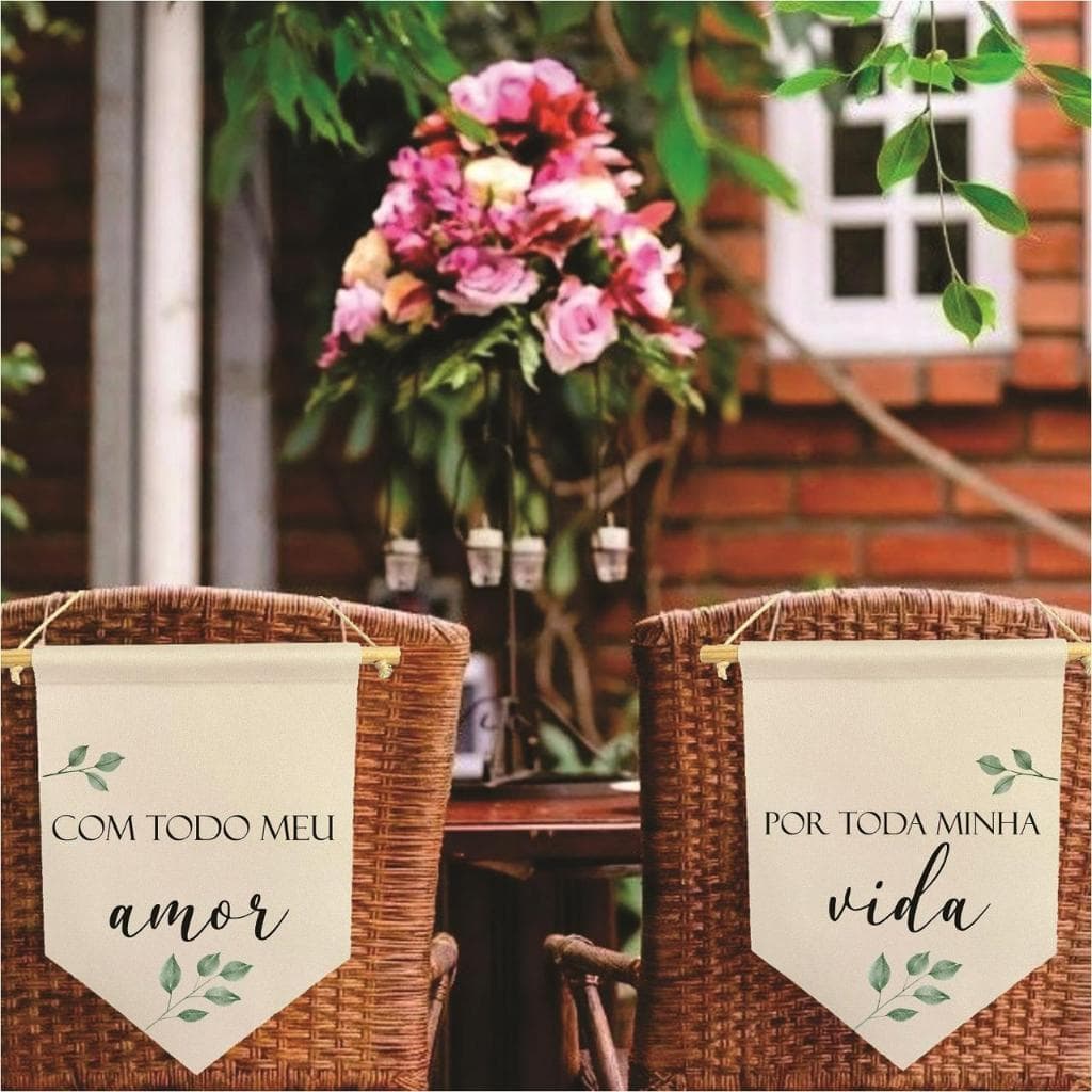 Flamula Decorativa Casamento COM TODO MEU AMOR 40X30