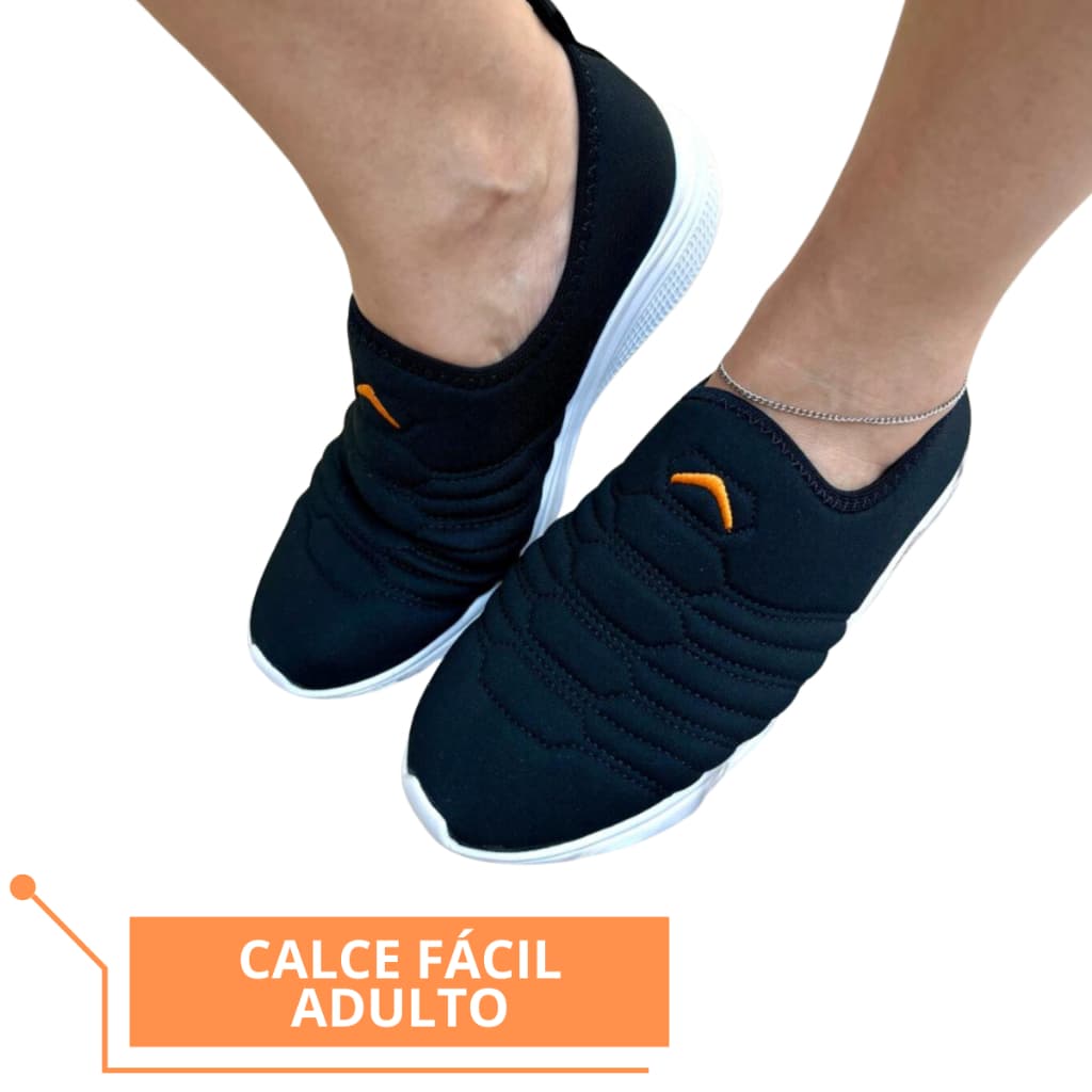 Tênis Slip On para Academia Calce Fácil Feminino Meia Caminhada Esportivo Confortável Leve Zaty