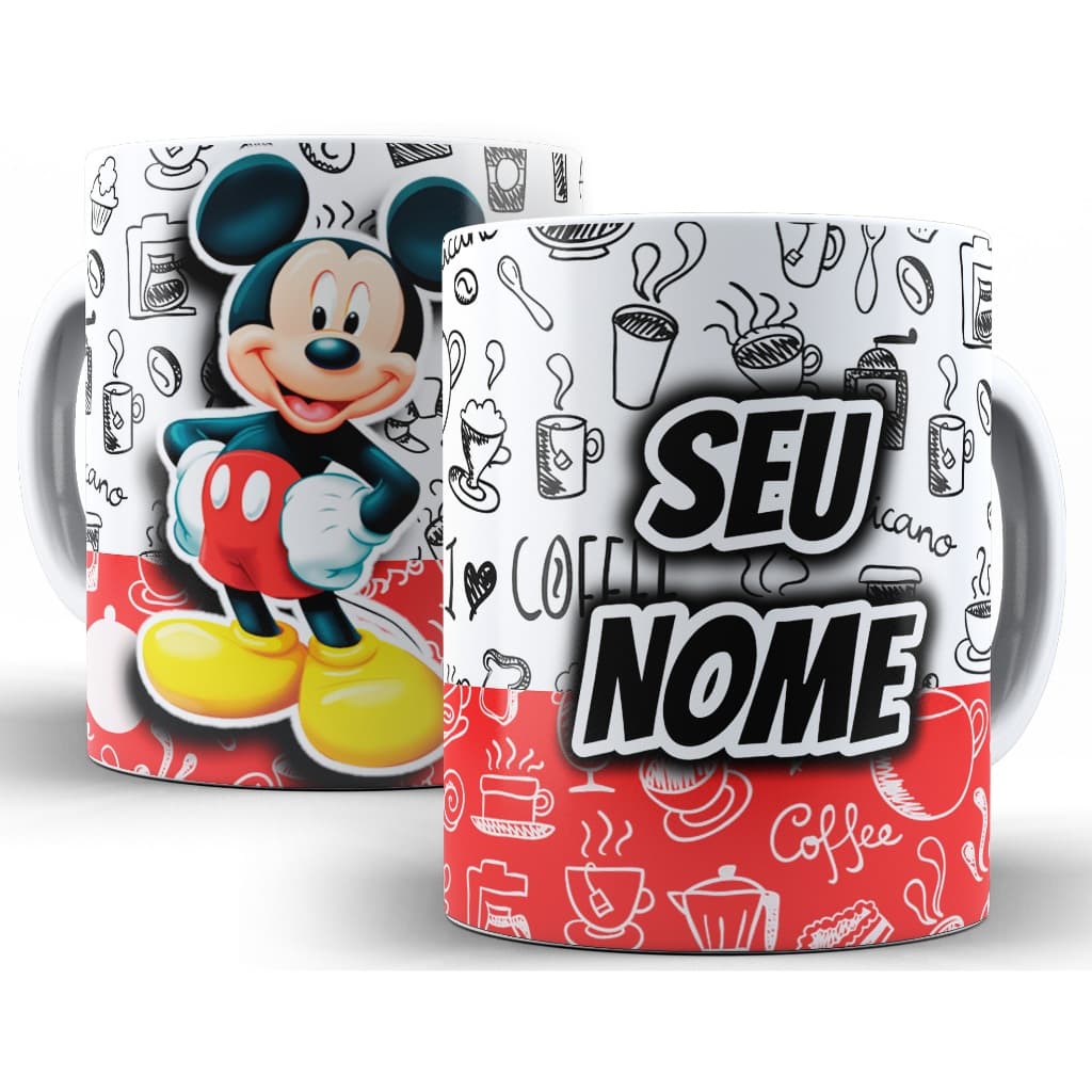 Caneca Mickey Mouse Personagens Disney Personalizada Com Seu Nome - Oferta!