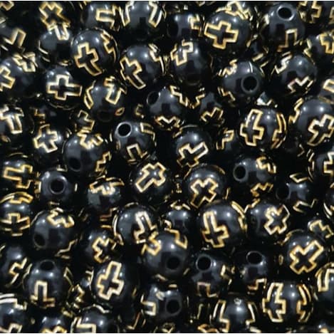 Miçanga Bola Com Cruz - 8mm Pulseira Amuleto artesanato colar 200unidades