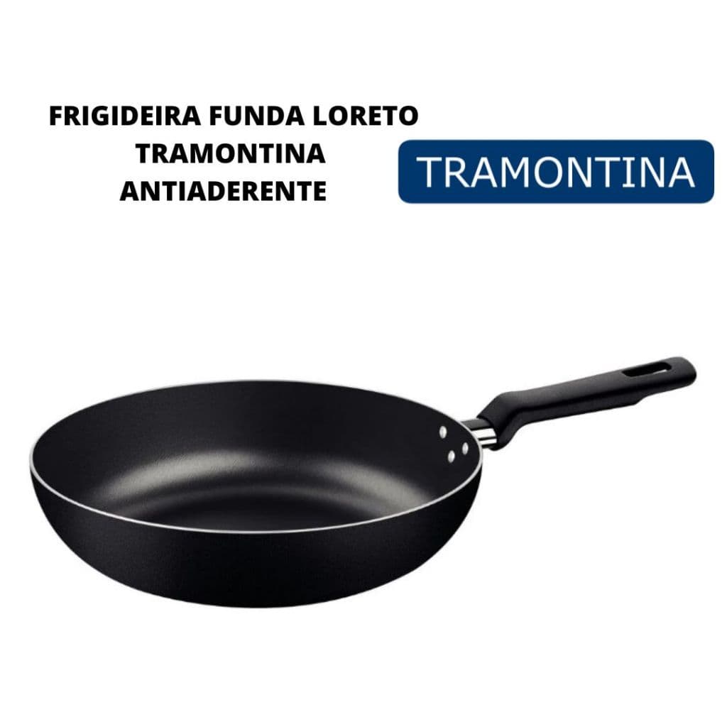 Frigideira funda Tramontina Loreto em aluminio com revestimento antiaderente Starflon 3,3 e 2,2 l
