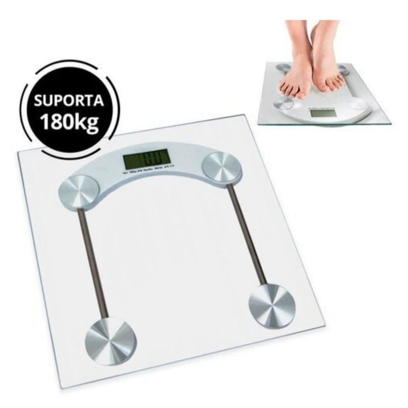 Balança Digital Corporal Bioimpedância Eletrônica Vidro 180kg Academia Banheiro