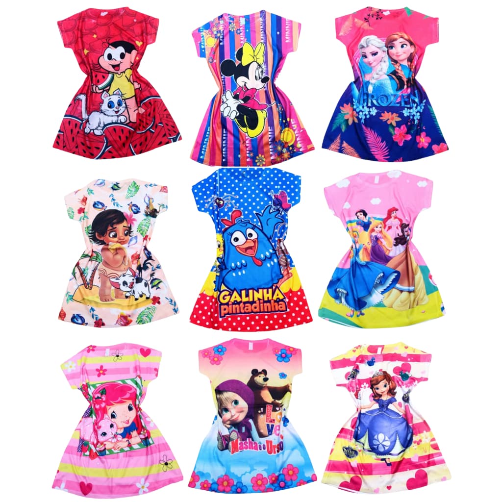 Kit 3 Vestidos Infantil de Menina