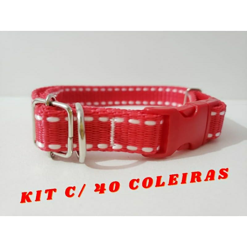 Kit c/ 40 coleiras para cachorro de pequeno e médio porte