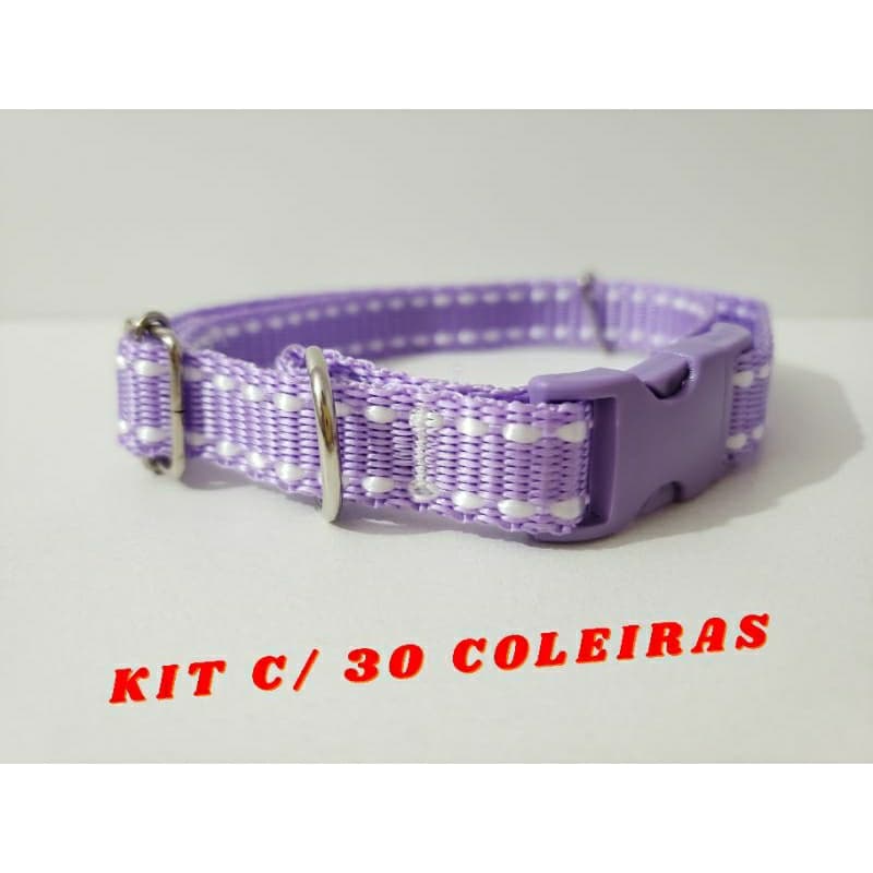 Kit c/ 30 coleiras para cachorro de pequeno e médio porte