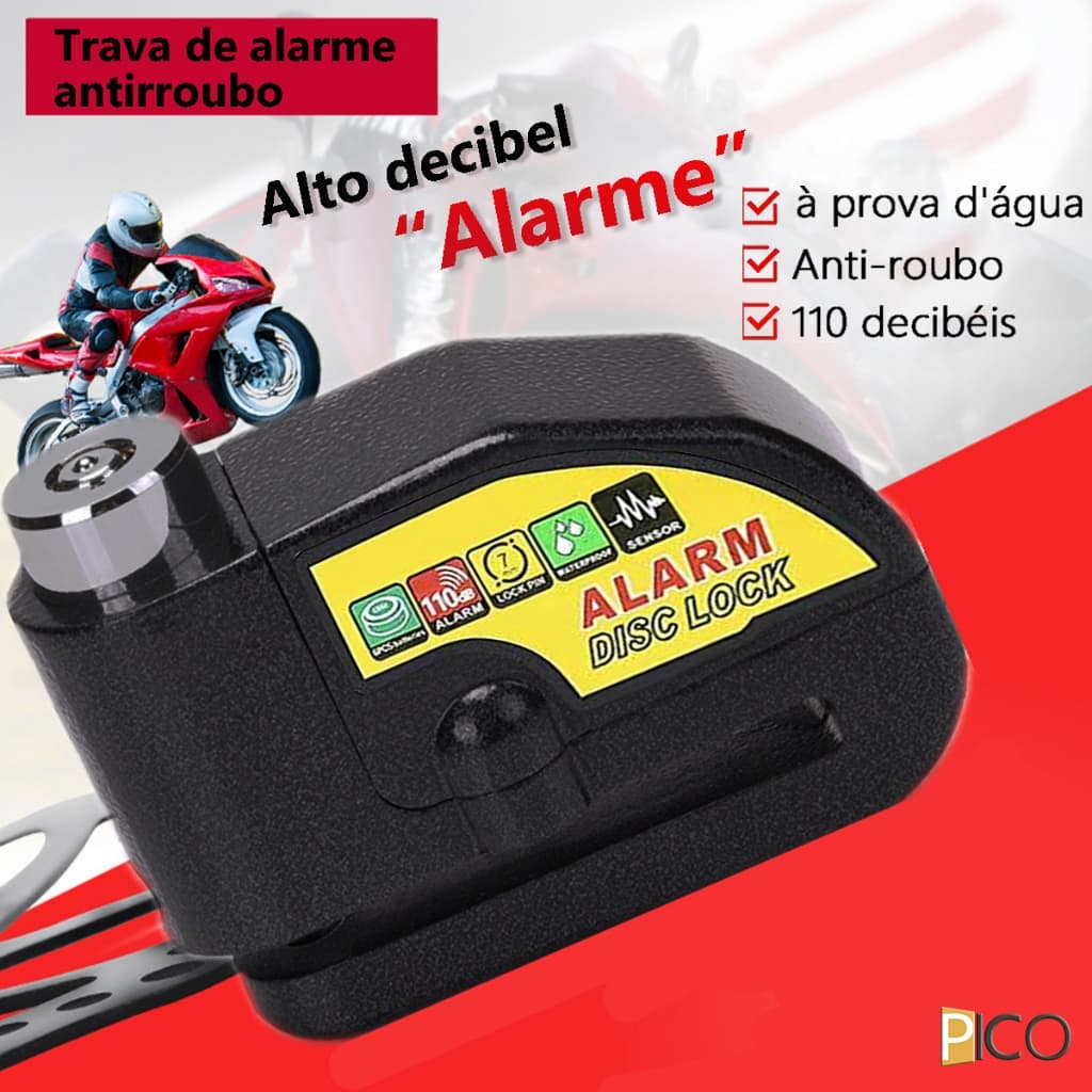 Trava De Disco Universal Cadeado Freio Com Alarme Sonoro Para Moto  Para Freios A Disco
