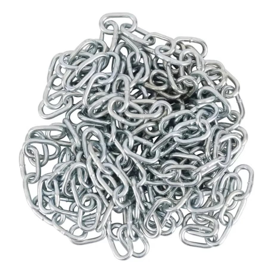 1 Metro Corrente Elo Curto Aço Galvanizado 3mm Fina Grade