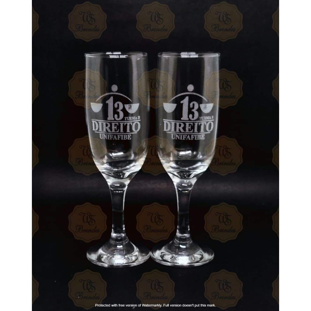 Taça para Champanhe em Vidro Personalizadas Jateada à Laser