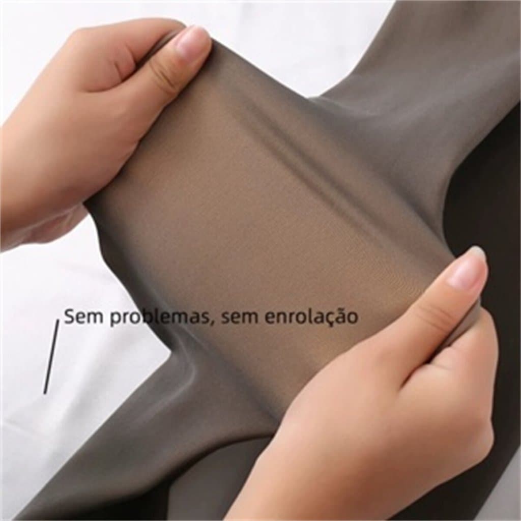 Meia-Calça Translúcida Feminina Super Elástica Slim 80g sem Veludo Macia Cintura Alta Confortável Cinta(Meia Calça-04)