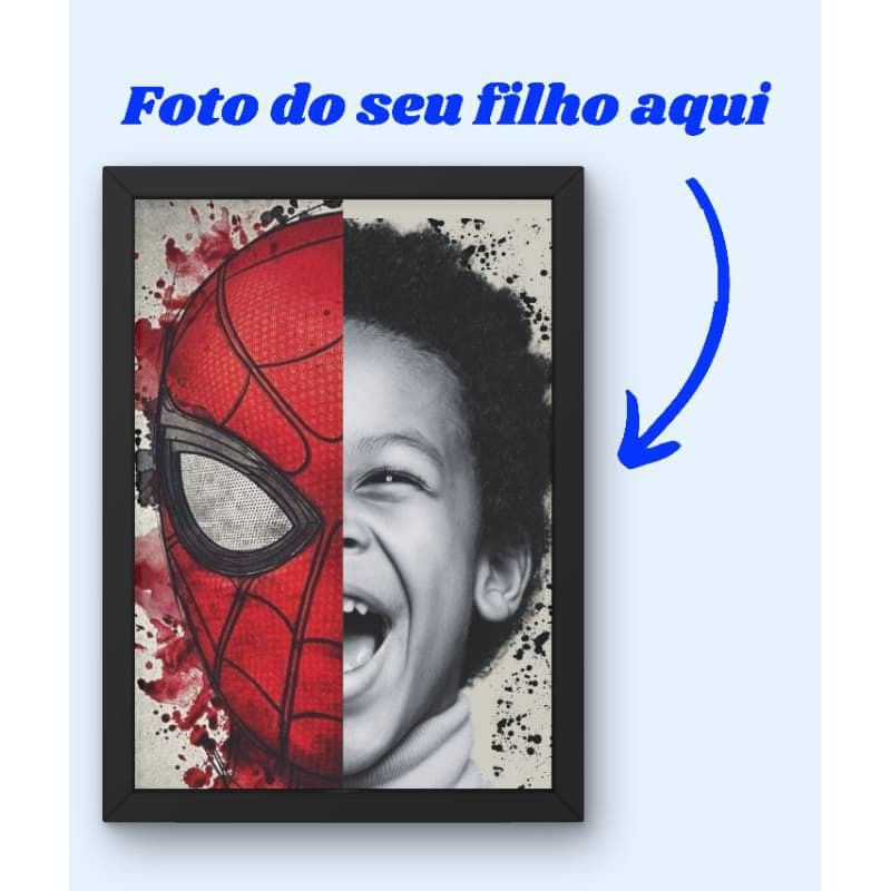 Quadro Decorativo Marvel Personalizado: Seu Filho como Super-Herói!