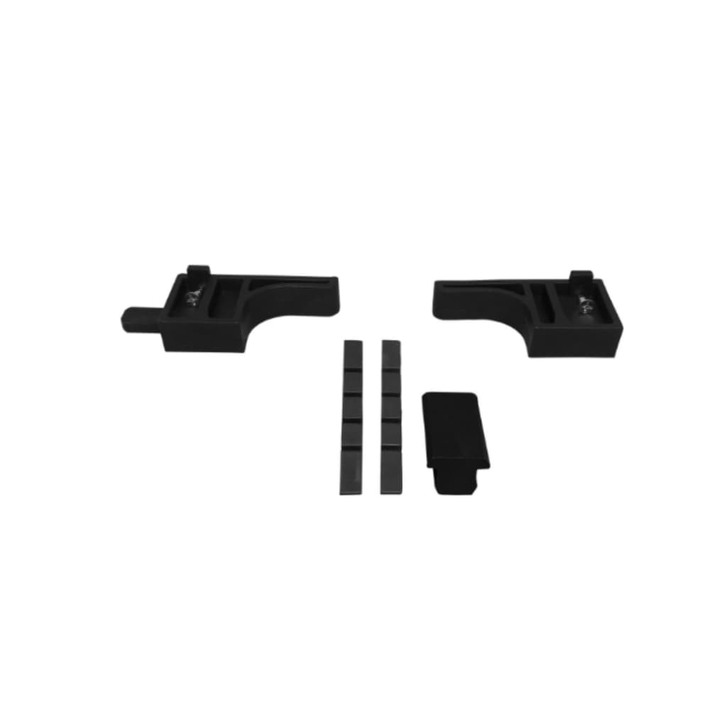 Kit Batente Limitador Bipartido Superior Vidro Temperado 2Folhas