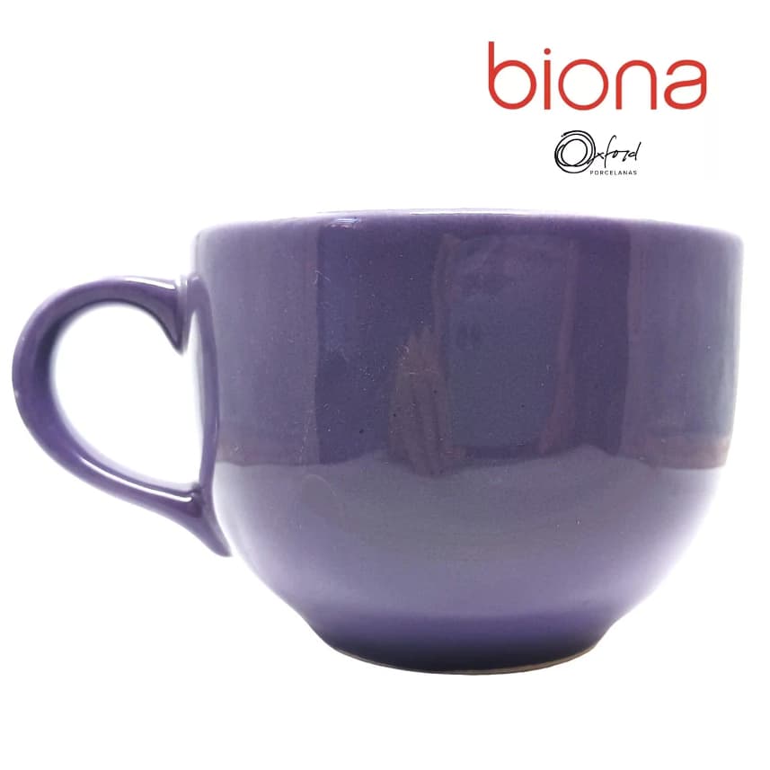 Caneca Jumbo 740 ml Xicrão Cerâmica Sopa/Caldo/Cereal - Roxo -  Biona