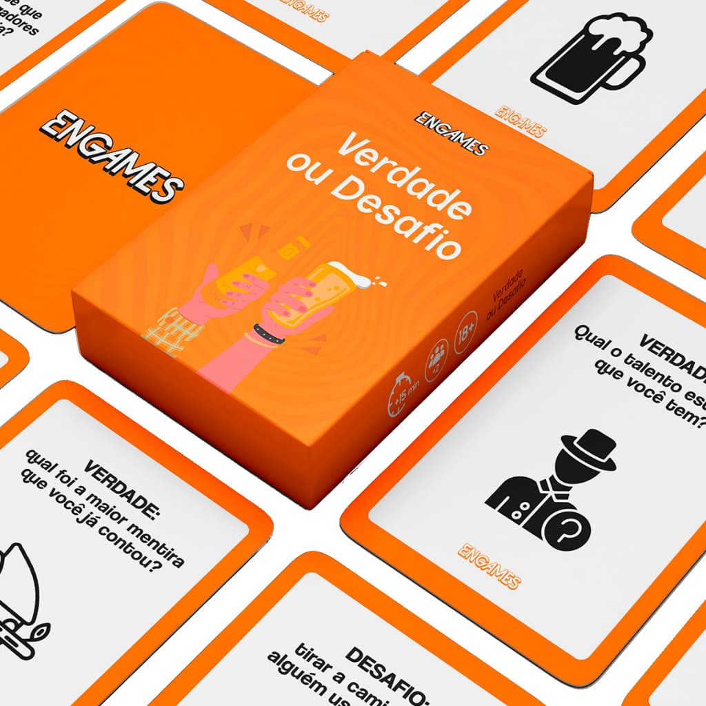 Jogo de Cartas Verdade ou Desafio para Adultos Resenha festa baralho animado diversão galera +18