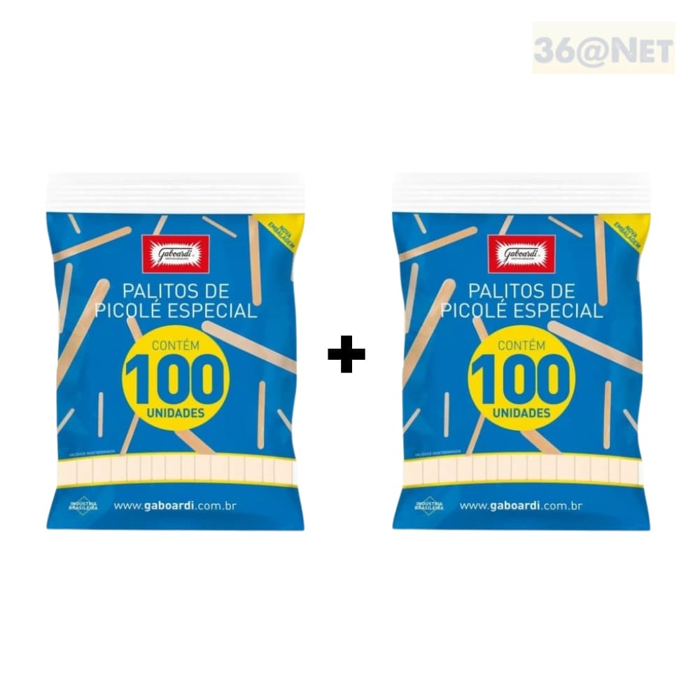 Palito de Picolé Sorvete Madeira Natural Escolar 200und Kit 2 pacotes