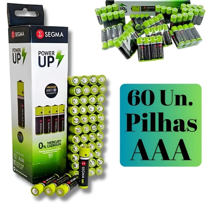 kit 60 pilhas AAA palito para controle mause brinquedo etc alta durabilidade pronta entra