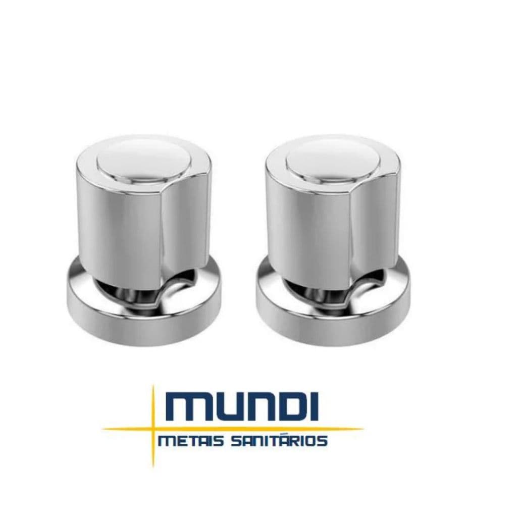 Kit 2 peças C40  cromado em ABS manoplas Acabamento Registro 1/2" ou 3/4" Serve Deca Similares