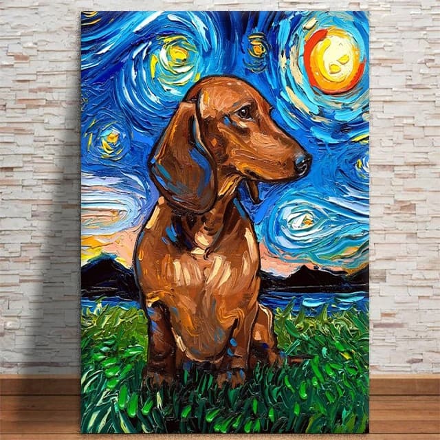 Quadro Decorativo Cachorro Basset "Salsichinha" Pet Animal MDF 3mm