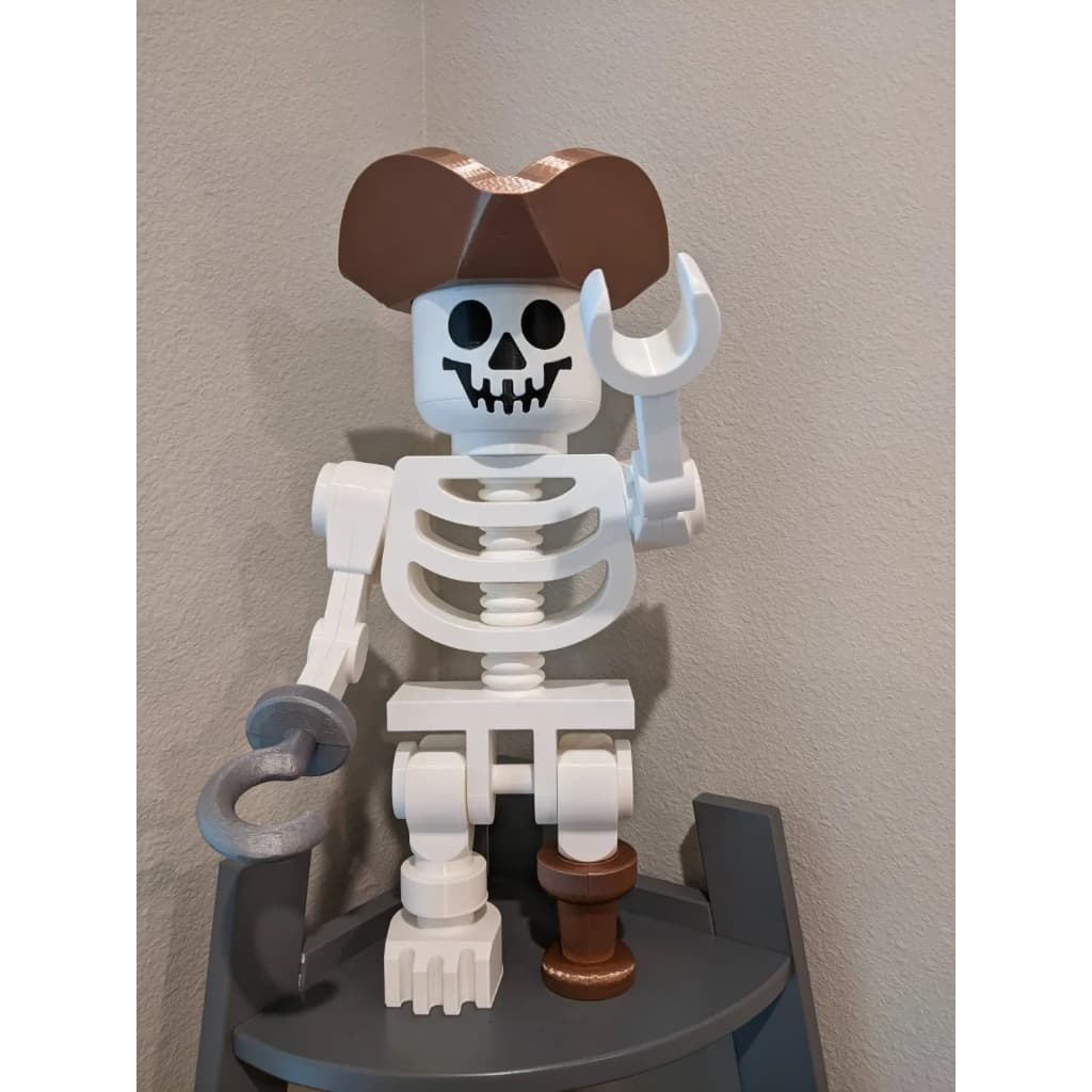 Boneco tipo Lego esqueleto pirata 21cm personalizavel