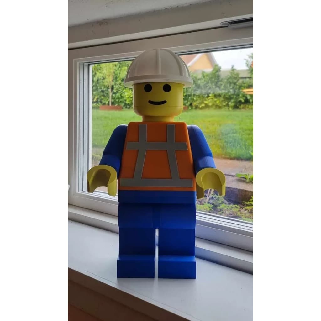 Boneco tipo Lego construtor grande 21cm personalizavel