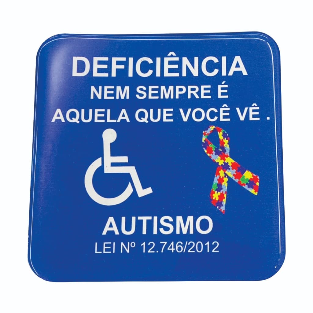 Adesivo Resinado Identificação Deficiência Autismo Pcd P/carro