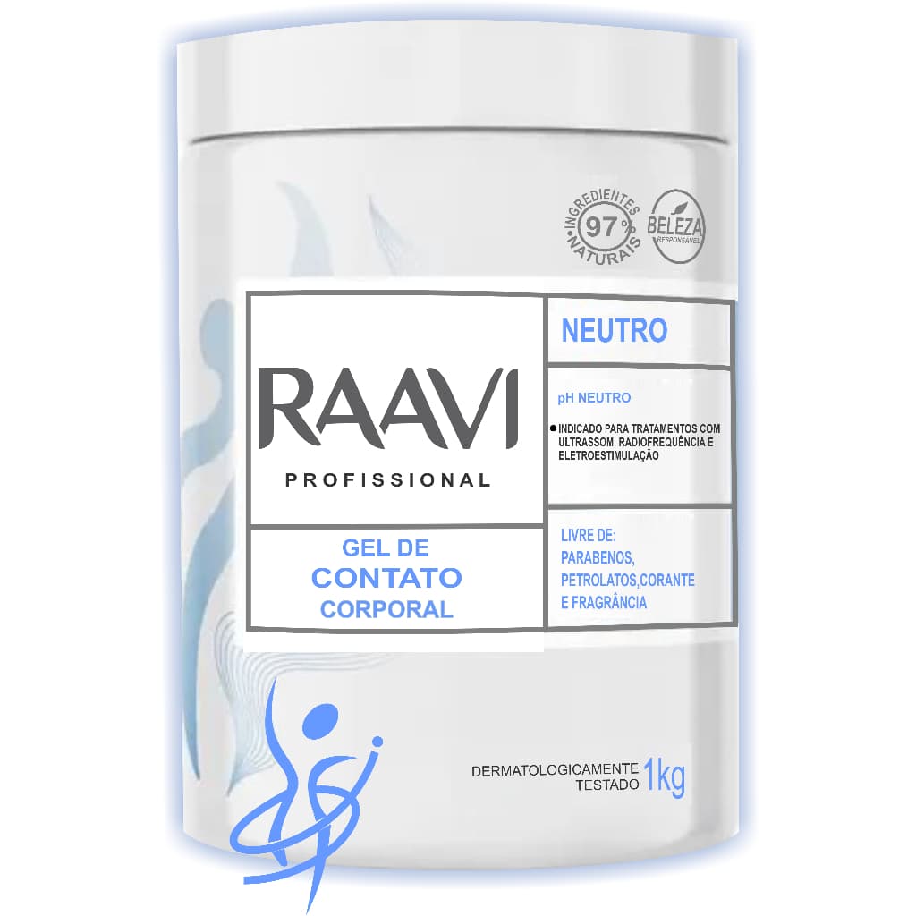 Raavi Gel Ultrassom Neutro 1kg Raavi Celulite E Gordura Localizada