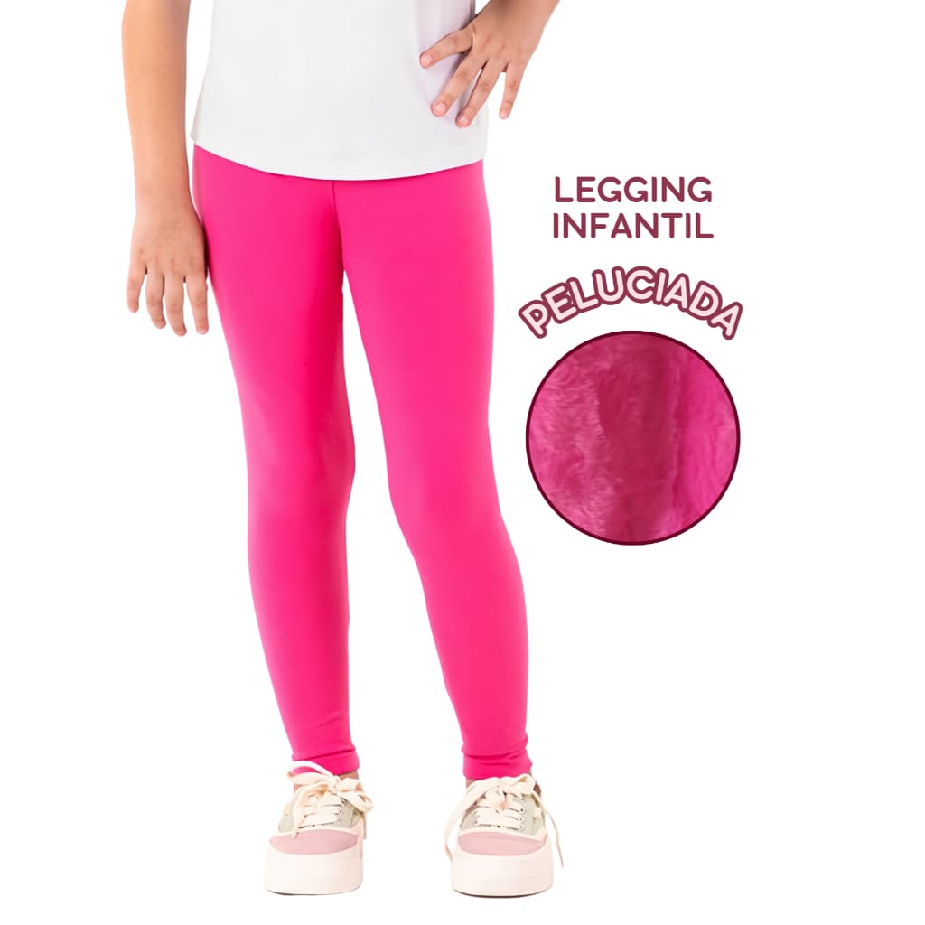 Legging INFANTIL peluciada por dentro Calça para menina e menino Cós alto 100% quentinha Legging basica