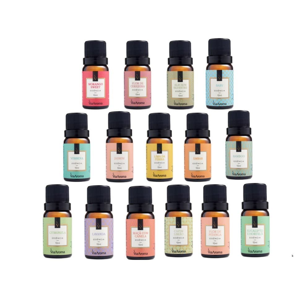 Kit 3 Essências 10ml para Aromatizador Difusor Elétrico - Via Aroma