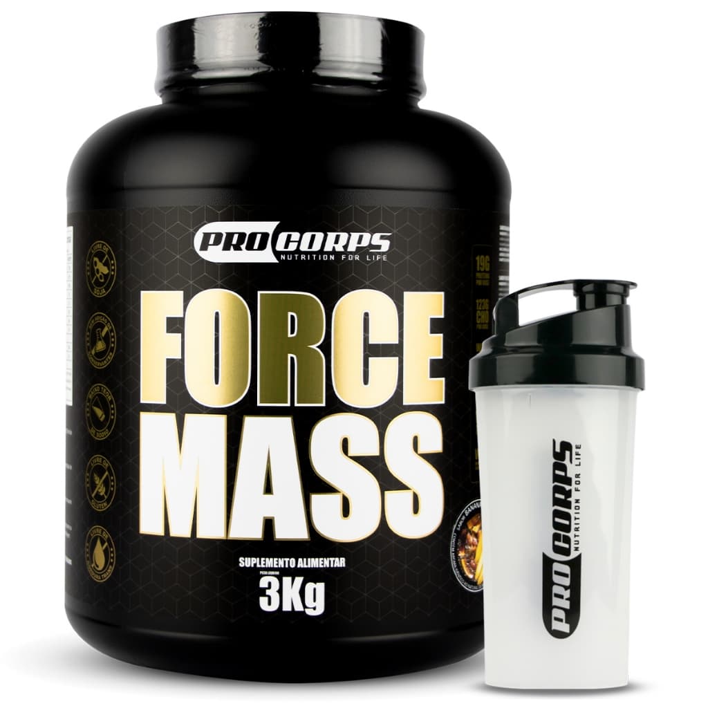 Hipercalórico Force Mass 3kg + 1 Coqueteleira