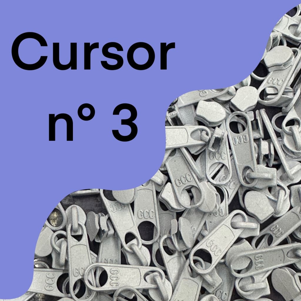 Cursor 3 (puxador) para ziper - 50 unidades - vários banhos - para bolsas e mochilas