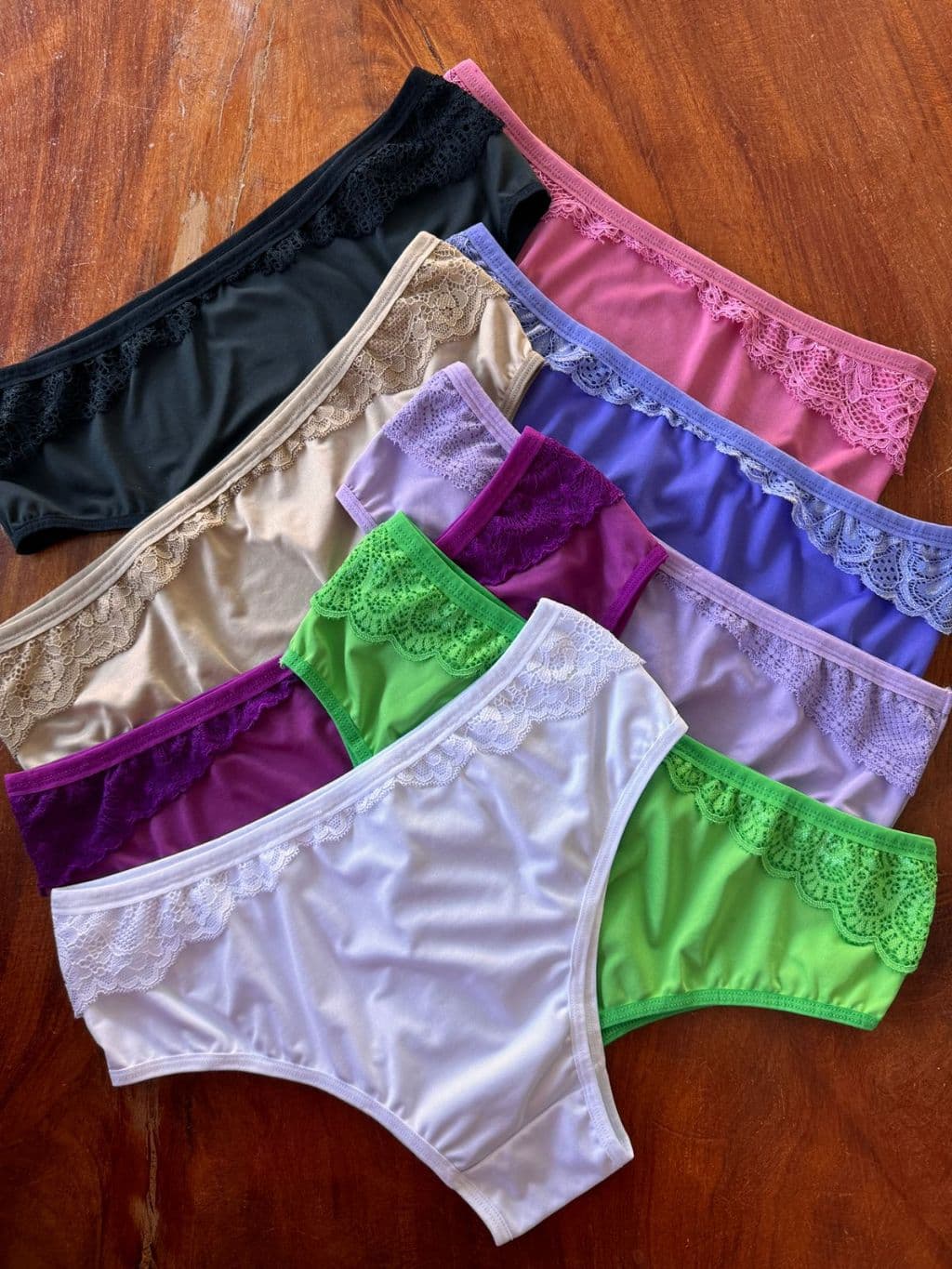 Kit Calcinha Tanga Conforto Premium Feminina Microfibra e Forro Algodão Renda Lisa Plus Gestante