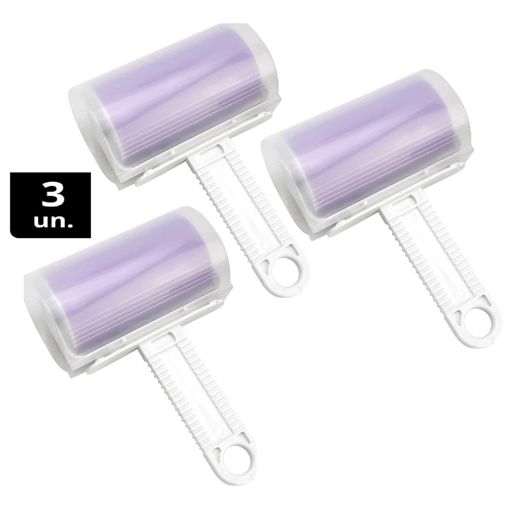 Rolo Tira Pelos Roupas Lavavel  Emborrachado Reutilizavel Remove Limpa Pet 3 unidades