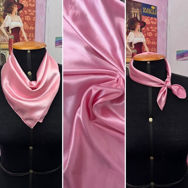 Lenço cetim pequeno Rosa claro - Uniformes/casual/pescoço/mulher
