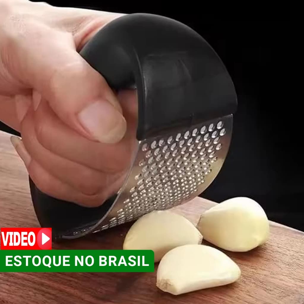 Espremedor de alho pratico e rápido, amassador de alho inox