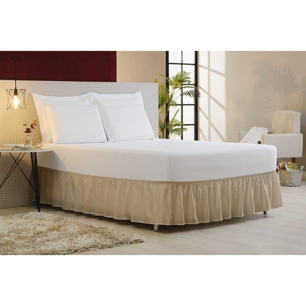 Saia Cama Box Casal Micropercal com Elástico em Toda Volta Franzida