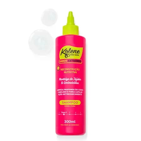 Shampoo Reconstrução Nutritiva Danos Extremos Kolene 300ml - Limpeza Profunda