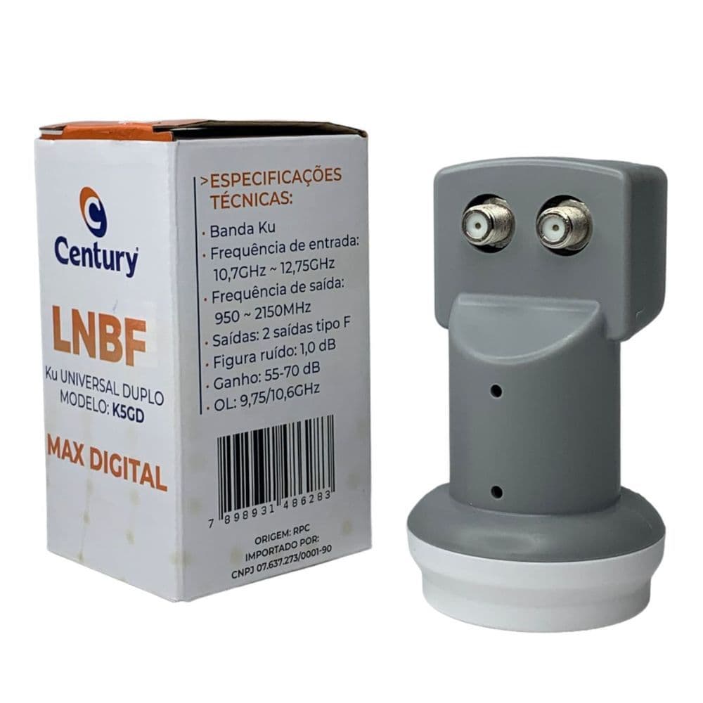 LNBF KU Duplo Universal Para Antena de chapa com 2 saídas ku