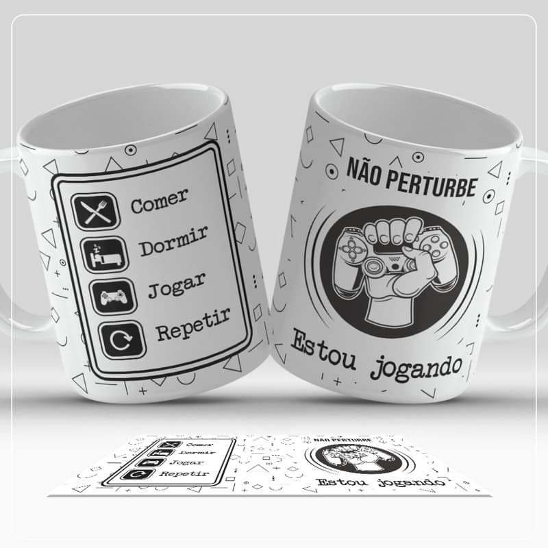 Caneca Personalizada-Não perturbe estou jogando-