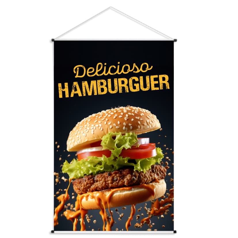 Banner LONA - Hamburguer 60x90 Pronta Entrega