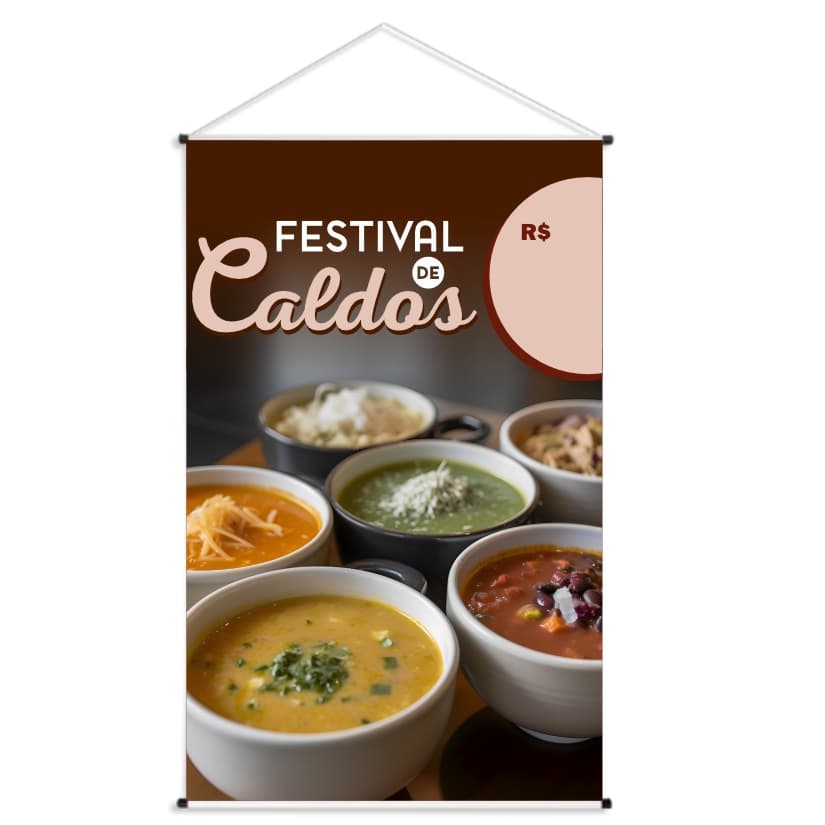 Banner LONA -  Festival de Caldos 60x90 Pronta Entrega