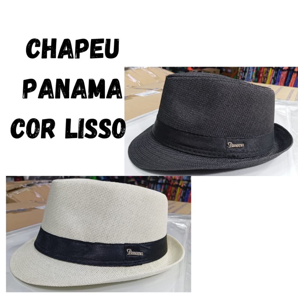 Chapéu Panamá Masculino Feminino Unissex Boné Sombreiro Adulto Cores Lisas