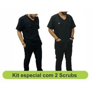 Kit GABARDINE Dois Conjuntos de Pijama Hospitalar, Pijama Cirúrgico, Privativo, Scrub e Enfermagem.