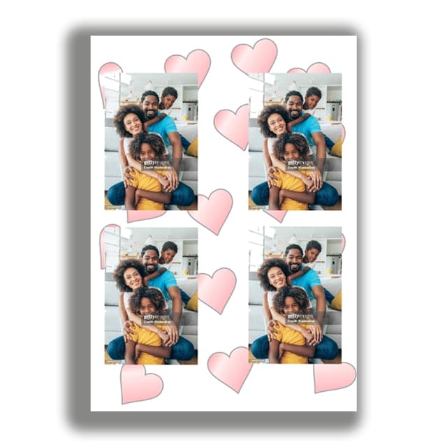 quadro de fotos corações personalizado sua foto porta retrato, porta retrato família