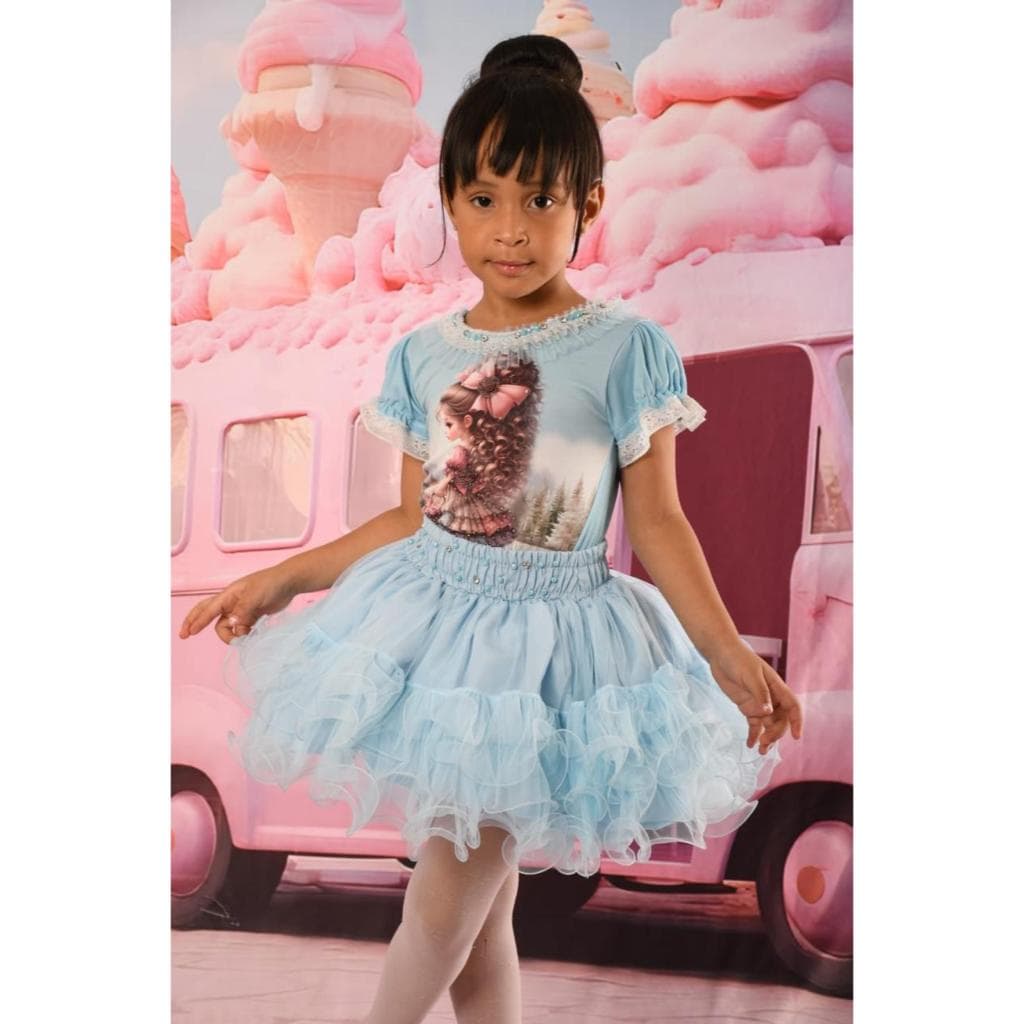 Conjunto Infantil Para Meninas de Festa Luxo Conjunto Menina Saia Rodada e Blusa Conjunto de Festa Infantil Meninas