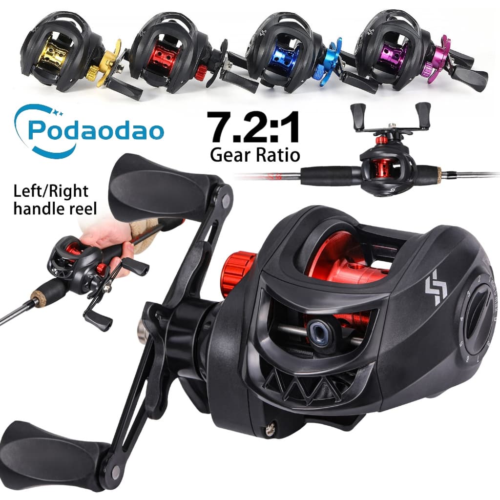 Arraste máximo 200Kg Carretel De Pesca Econômico 7.2:1 Relação Engrenagem Para Em Água Doce/Salgada