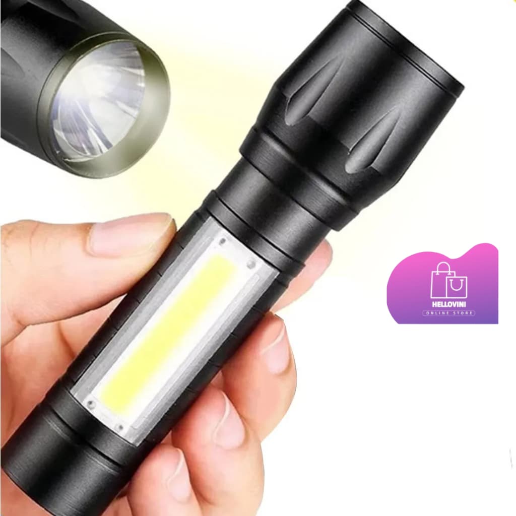 Mini Lanterna Tática Com Led E Zoom Recarregável Usb Luz Forte Bolsa Bicicleta Carro Moto Sitio